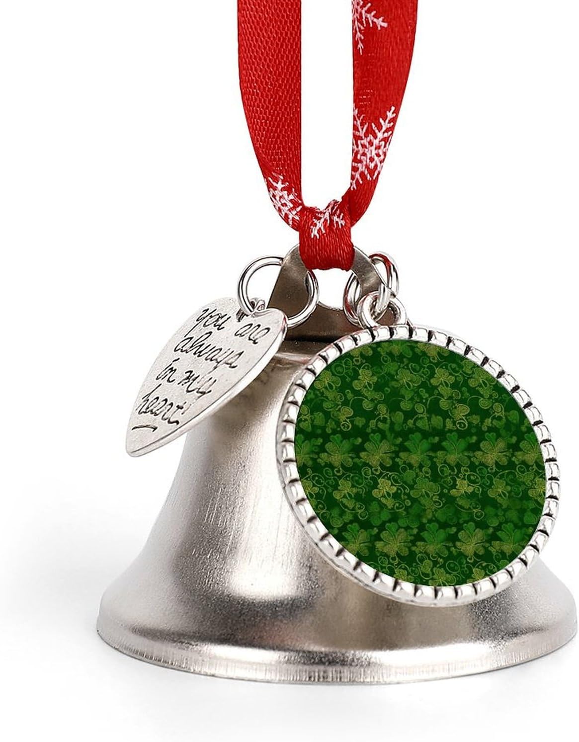 Christmas Decoration Bell, Cute Background St Patrick's Day Glitter Printed Jingling Bell Wedding Decorate Christmas Party Decorations Christmas Love Bell for Indoor Outdoor