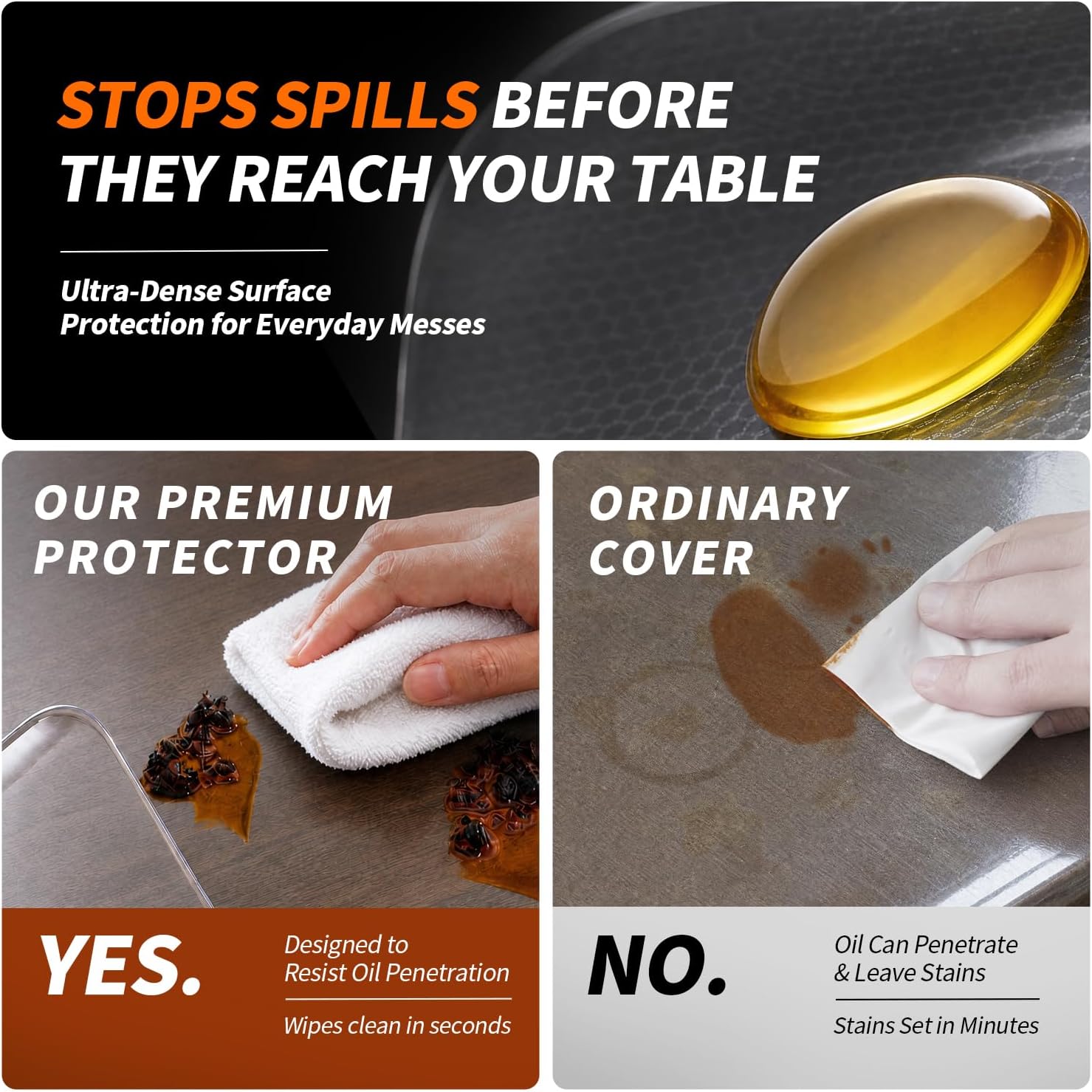 Clear Table Cover Protector 60x36 Inch, 1.5mm Thick PVC Table Pad, Waterproof Dining Tablecloth, Cut to Fit Protector for Wood, Glass & Marble Tables, Perfect for Game Day Watch Soccer Party