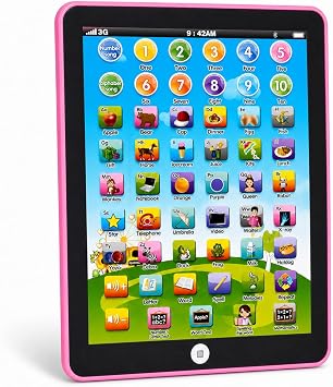Kids Tablet -Learning Pad,with 6 Games to Learn Music/Words/Learning Letters/Alphabet,Education Tablet for Kids for Boys & Girls 3 Years Up PINK