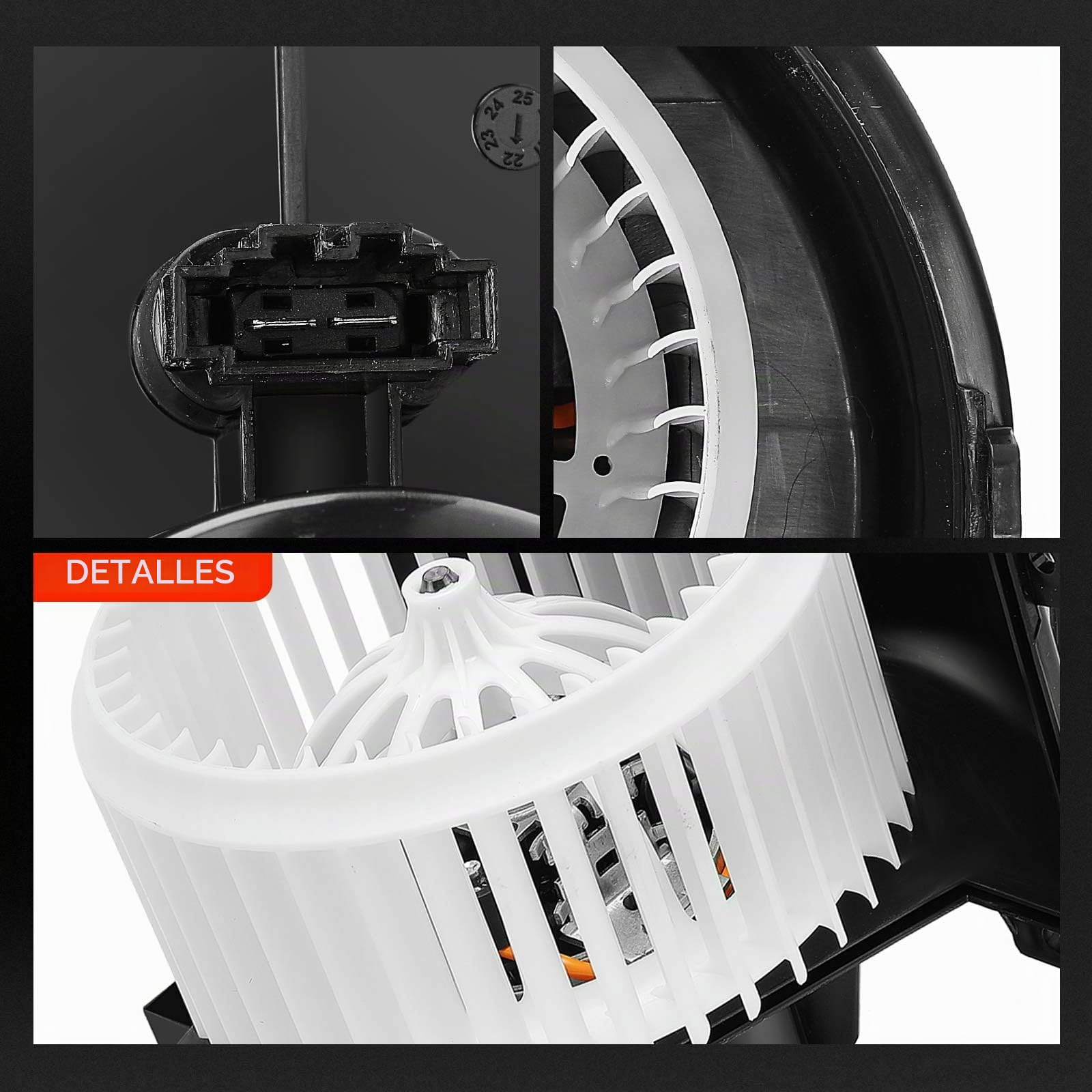 Frankberg Motor del ventilador del calefactor Compatible con T.o.u.a.r.e.g 7L6 7L7 7LA C.a.y.e.n.n.e 9PA Replace# 700262,7L0820021Q