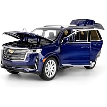 124 Escalade SUV Model Car, Alloy Pull Back Car with Sound&Light, Blue
