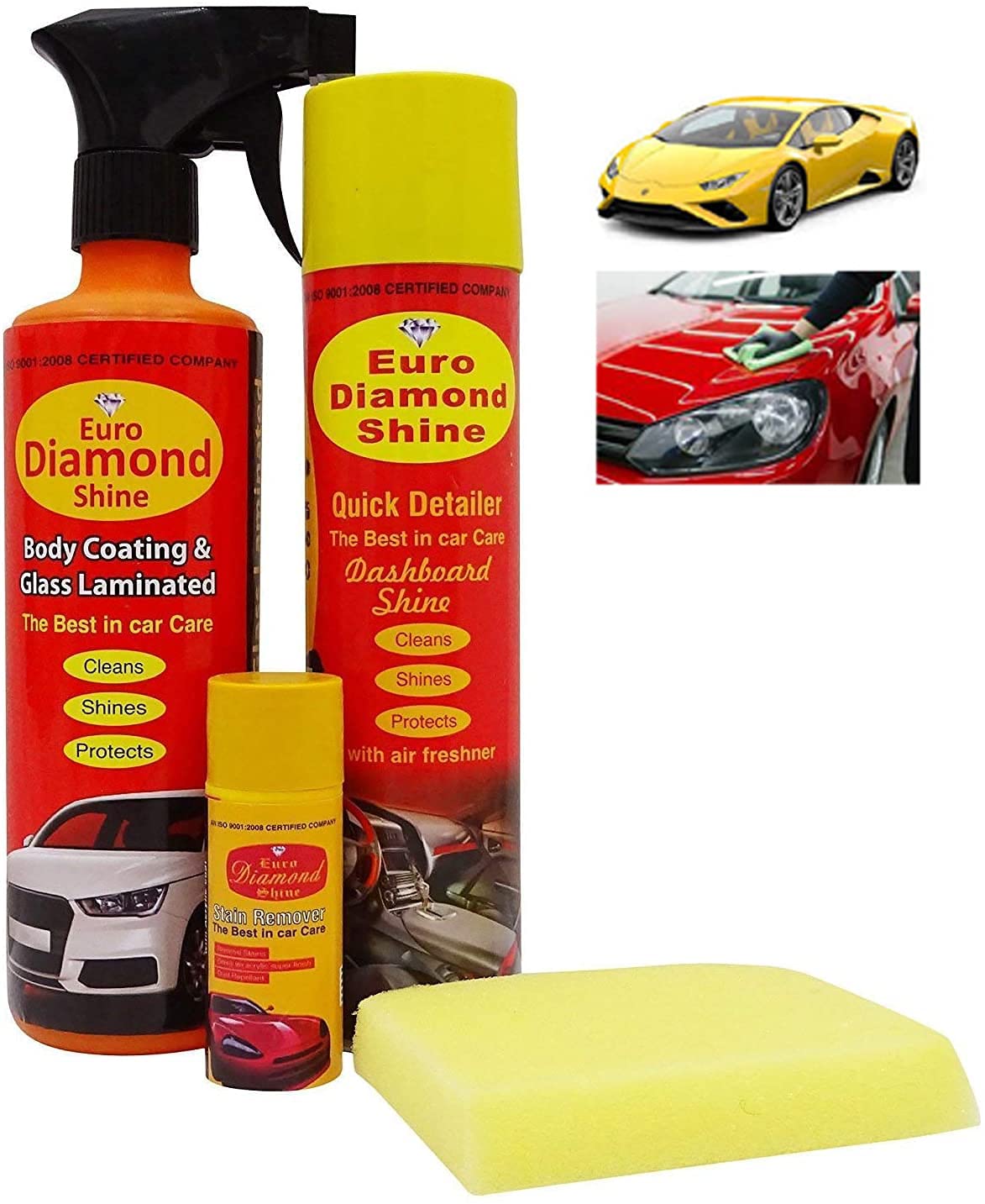 Small Kit (Set of 4 Items) (Body Coating & Glass Laminated+ Dashboard Shiner+ Stain Remover+ Sponge (950ml)-image-6