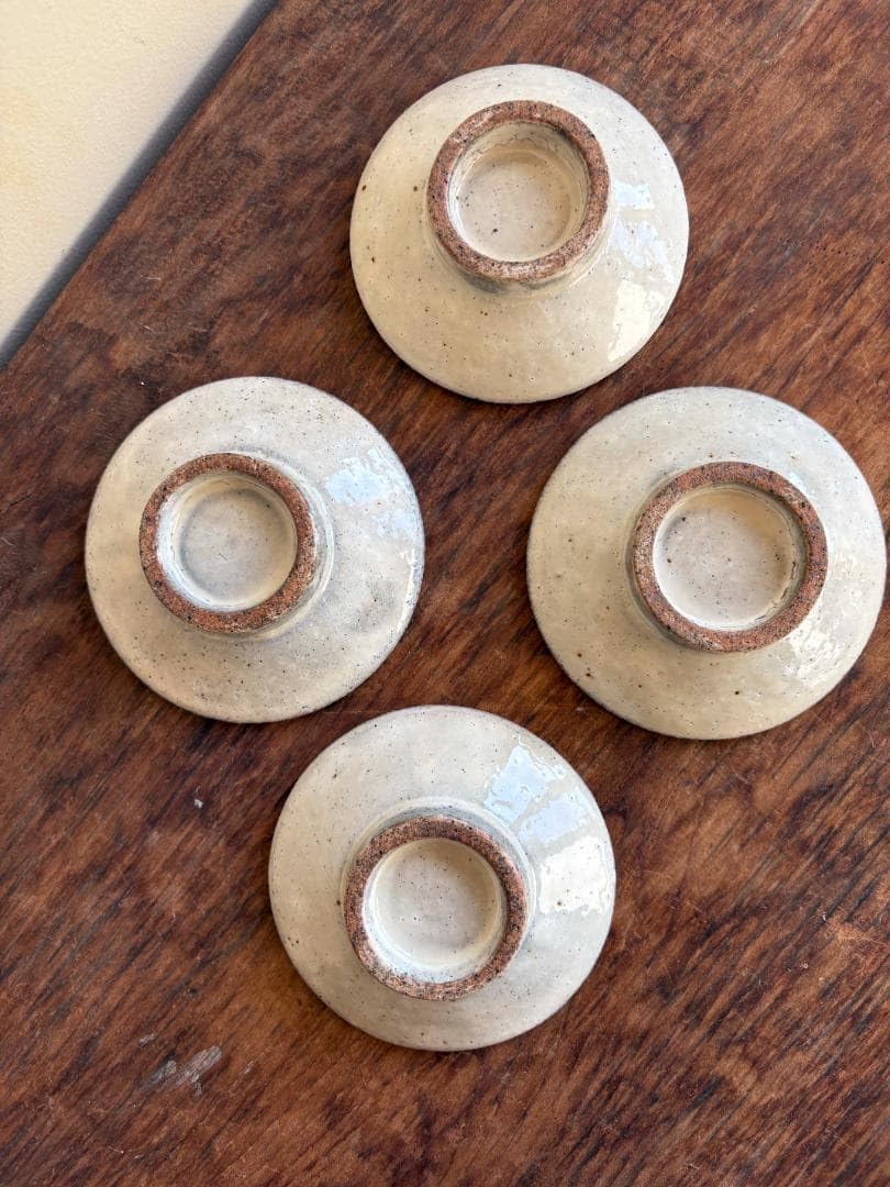 舩木研兒　白秞（粉引）高台小皿　４客セット 舩木研兒 白秞（粉引）高台小皿 4客セット 舩木研兒 白秞（粉引）高台