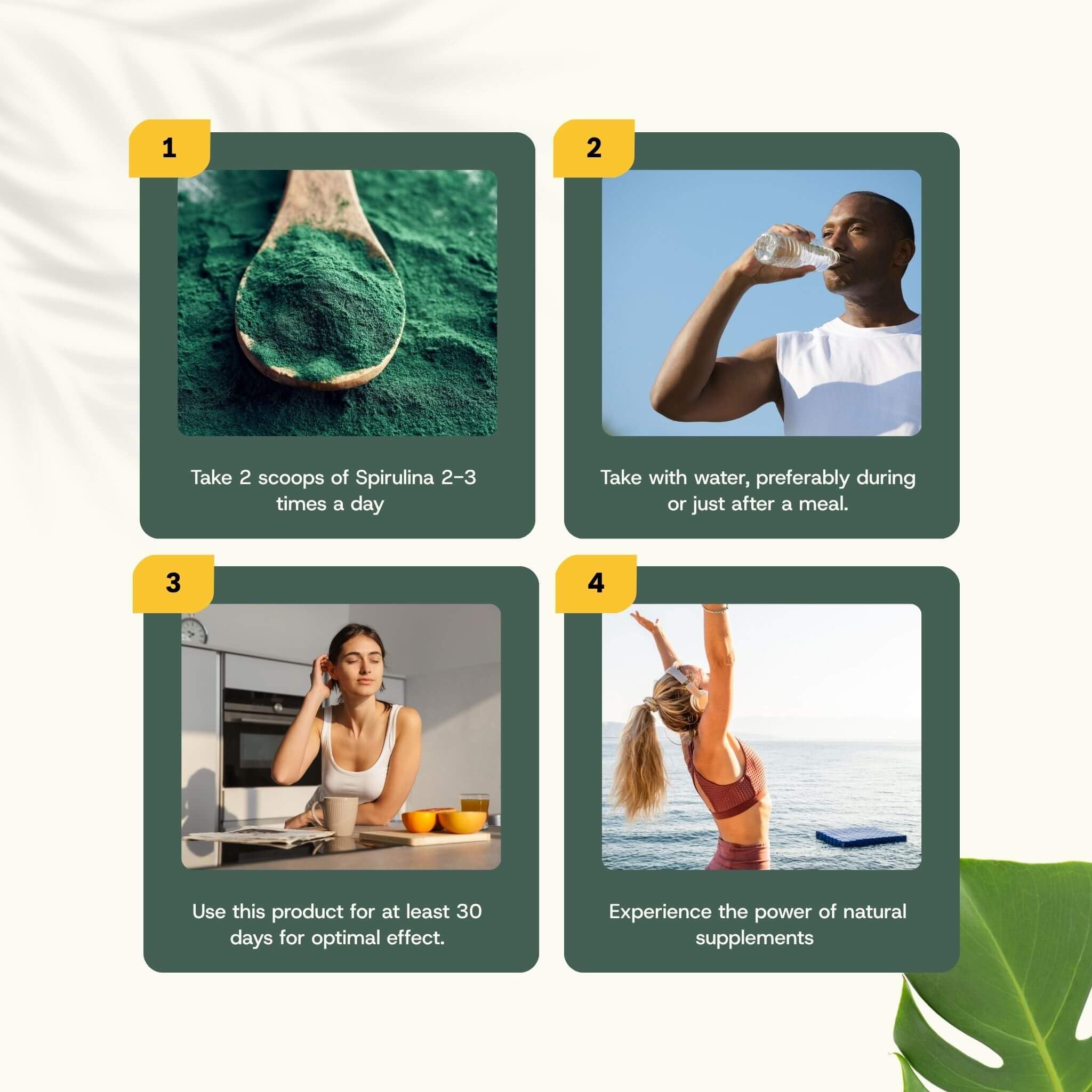 Bio Spirulina Pulver Kombideal 4x 150 gram - Algen - Spirulina Tabletten biologisch - Energie & Detox - Vegan - Ohne Zusatzstoffe - Laborgeprüft - 18 Tage Vorrat pro Beutel