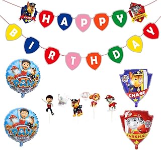 誕生日 飾り付け 男の子 子供 可愛い 犬 happy birthday バナー ガーランド バルーン 風船 ケーキトッパー 29枚セット