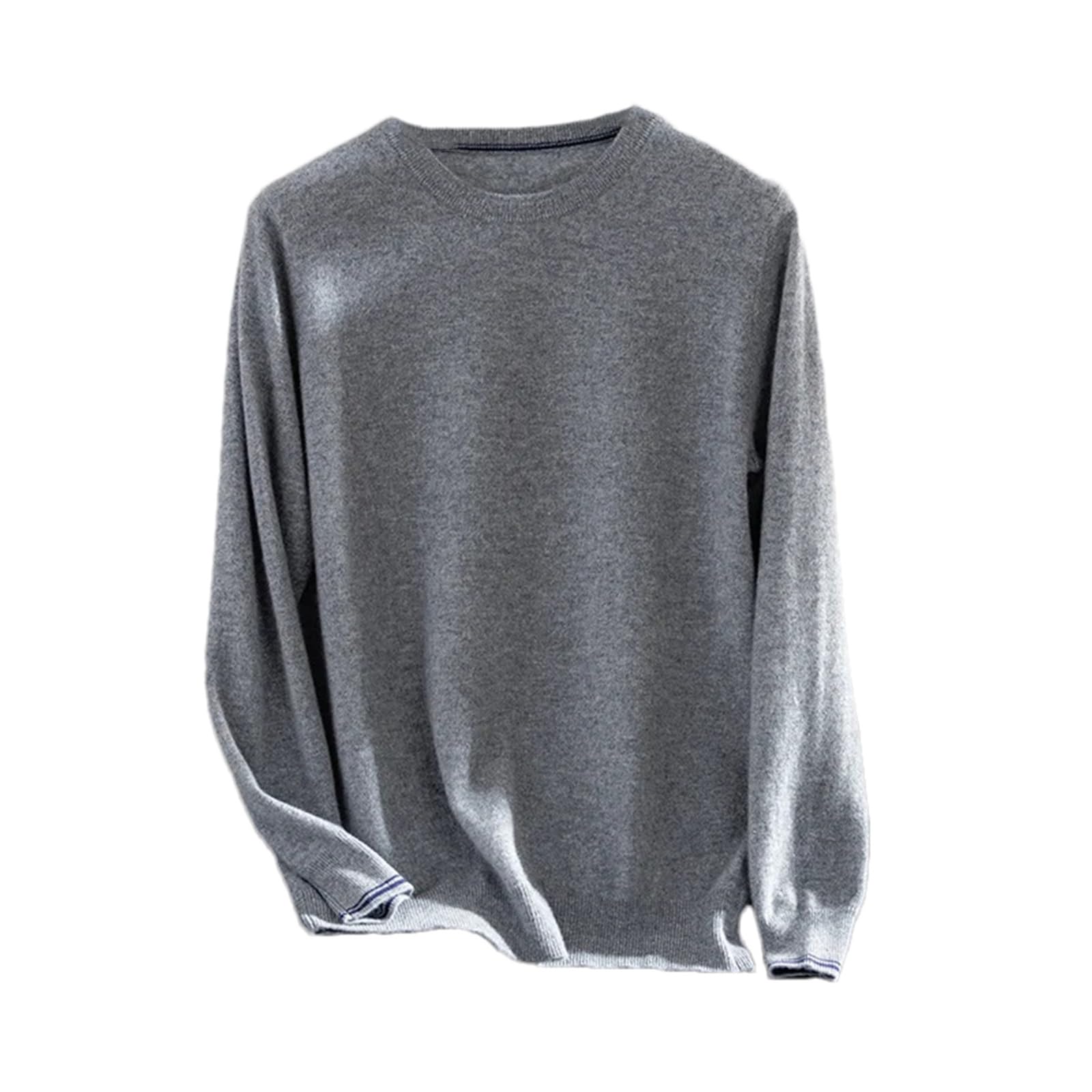 Pull en cachemire col rond décontracté vêtement chaud uni hiver - 7