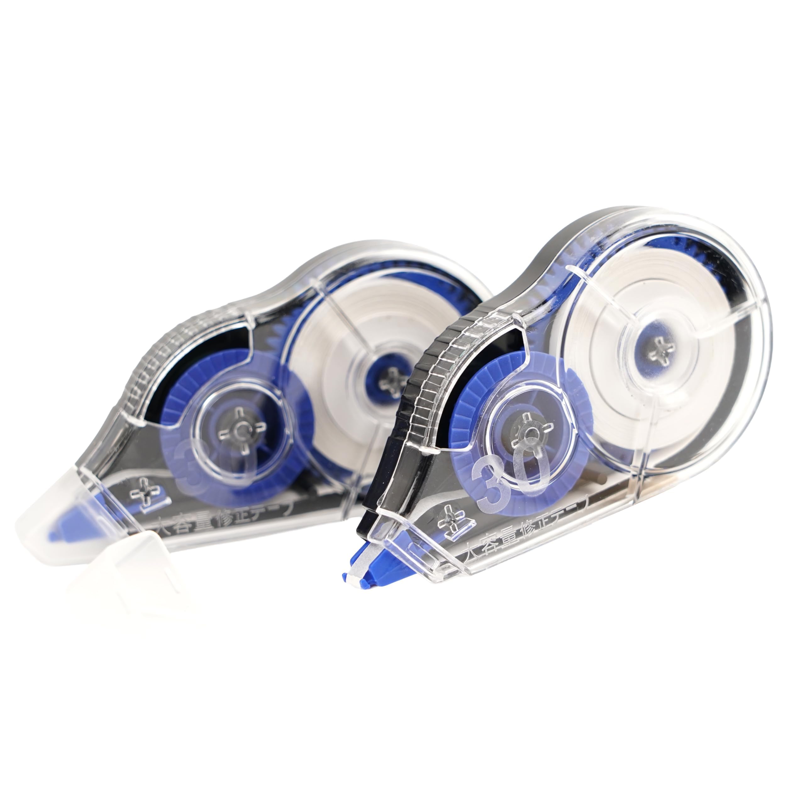 Set 2 Correttori a Nastro 30 m – Correzione Precisa, Bobina Visibile, Design Ergonomico, Nastro Bianco Coprente