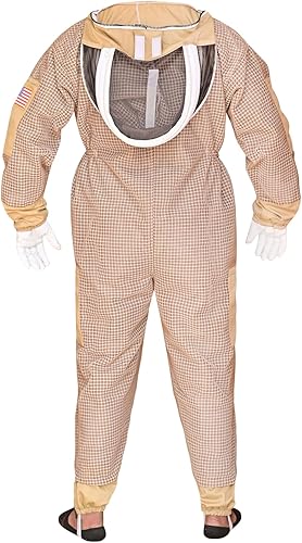Miniatura 5 de US APIARY Traje de abeja de 3 capas con velo de esgrima un par de guantes a prueba de picaduras traje de apicultura ventilado
