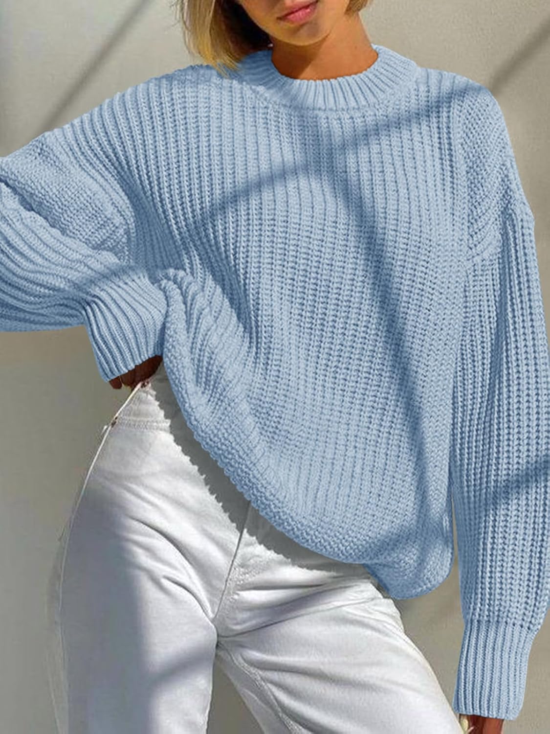 Saodimallsu Womens Oversized Sweater Long Sleeve Crewneck Ribbed Knit Pullover 2025 Fall Casual Chunky Trendy Sweaters - Image 2