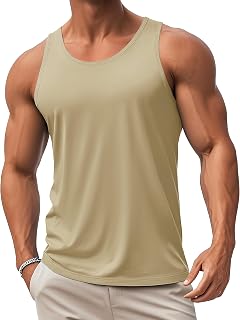 Mens Workout Tank Tops Undershirt Cotton Muscle Athletic Sleeveless Shirts for Gym
