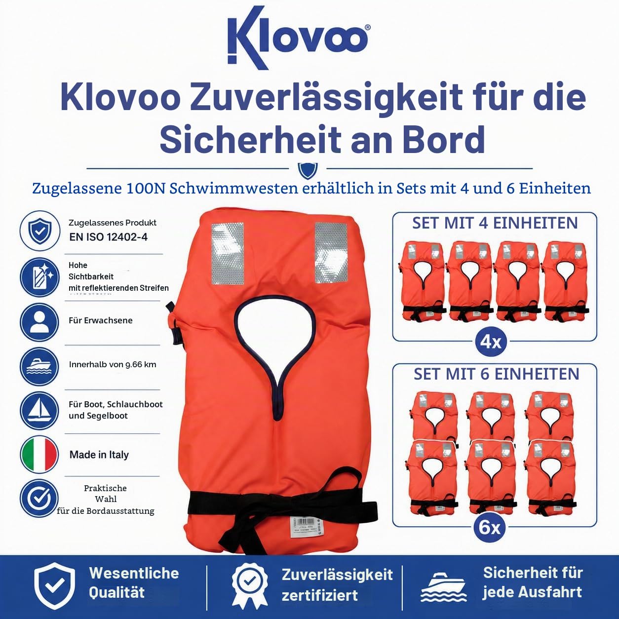 Rettungswesten für Markierungen (zugelassen, obligatorisch) für Boot, Schlauchboot, Segeln, Boote