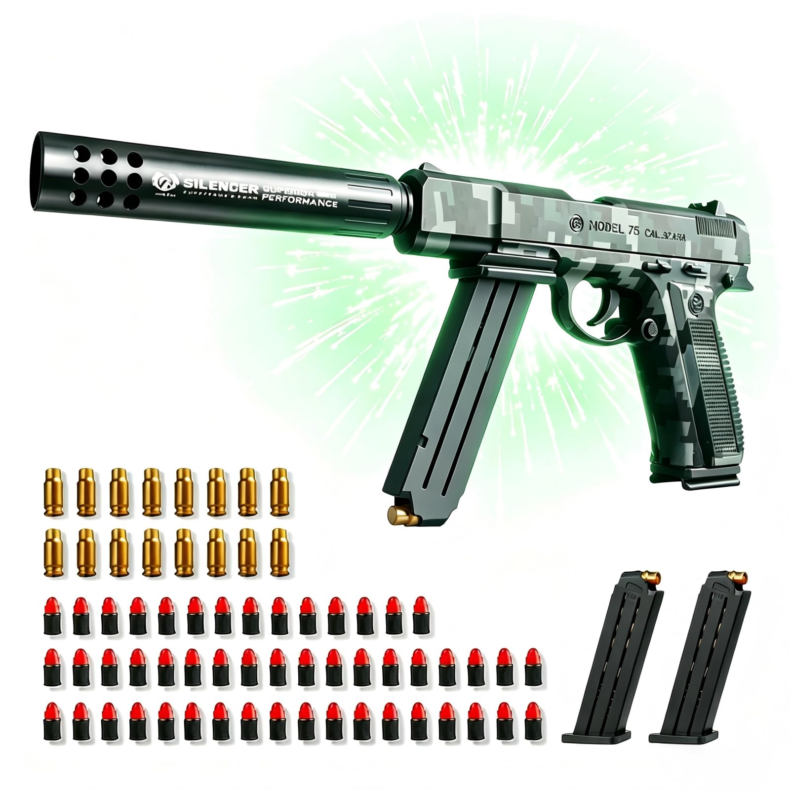 ZALBYUY Toy Gun with 50 Soft Bullets, Plastic Toy Models for Indoor Outdoor