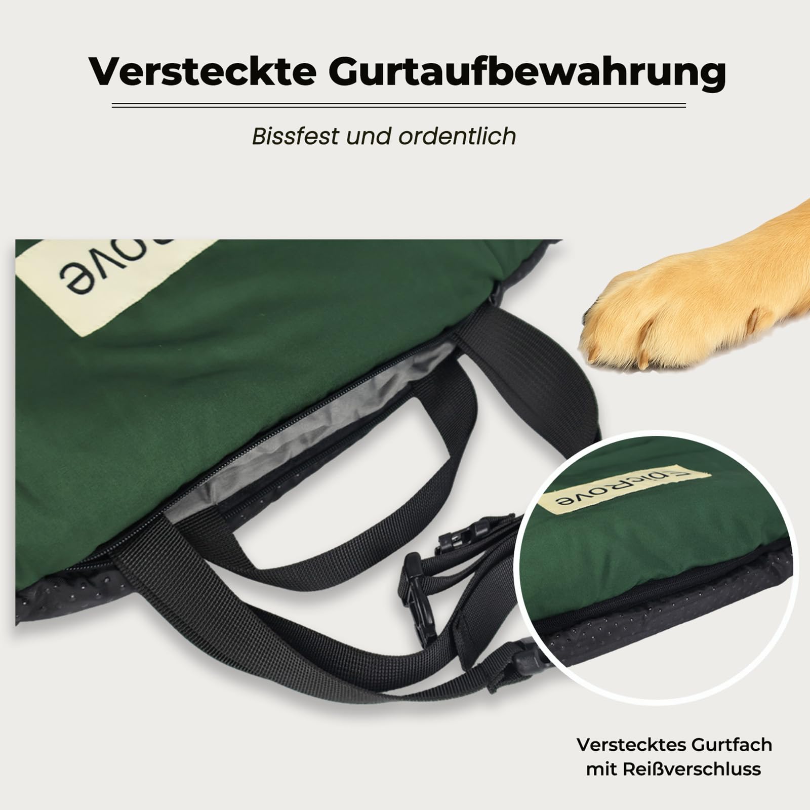 EpicRove Hundedecke für unterwegs wasserdicht – rutschfeste Hundematte 110×68 cm, waschbar Hundebett – Outdoor, Reise & Auto‑Kofferraum Komfortkissen für Hunde & Katzen (Grün) - Image 2