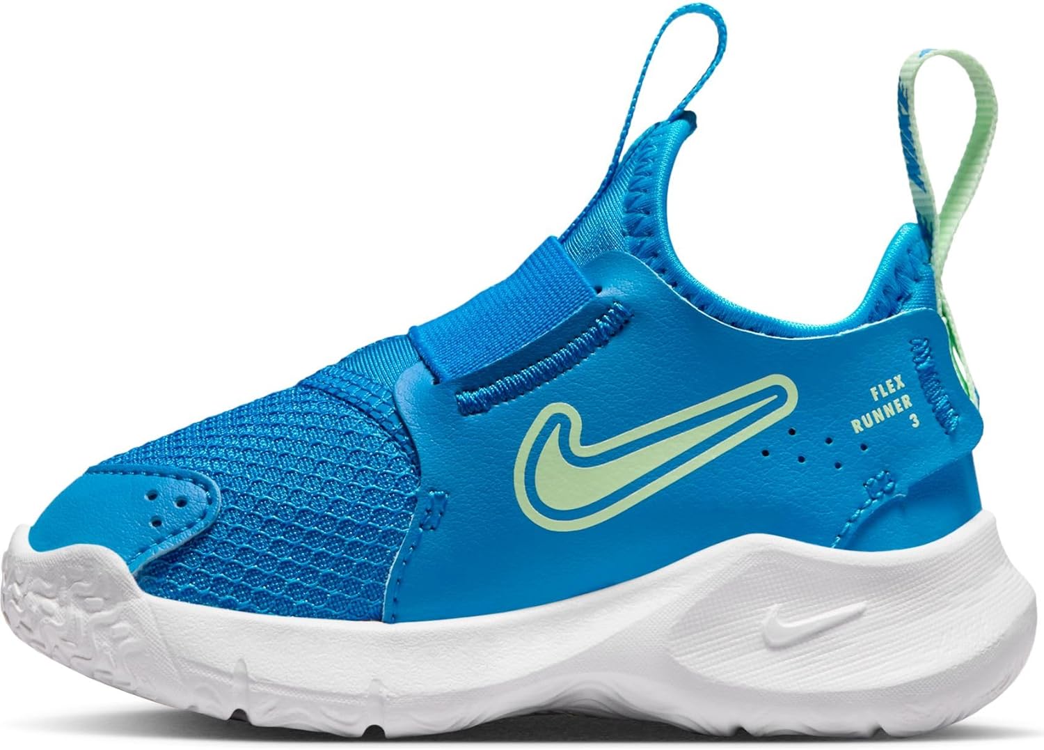 Nike Flex Runner 3 Baby/Toddler Shoes (FN1478-400, Photo Blue/Vapor Green) Size 4