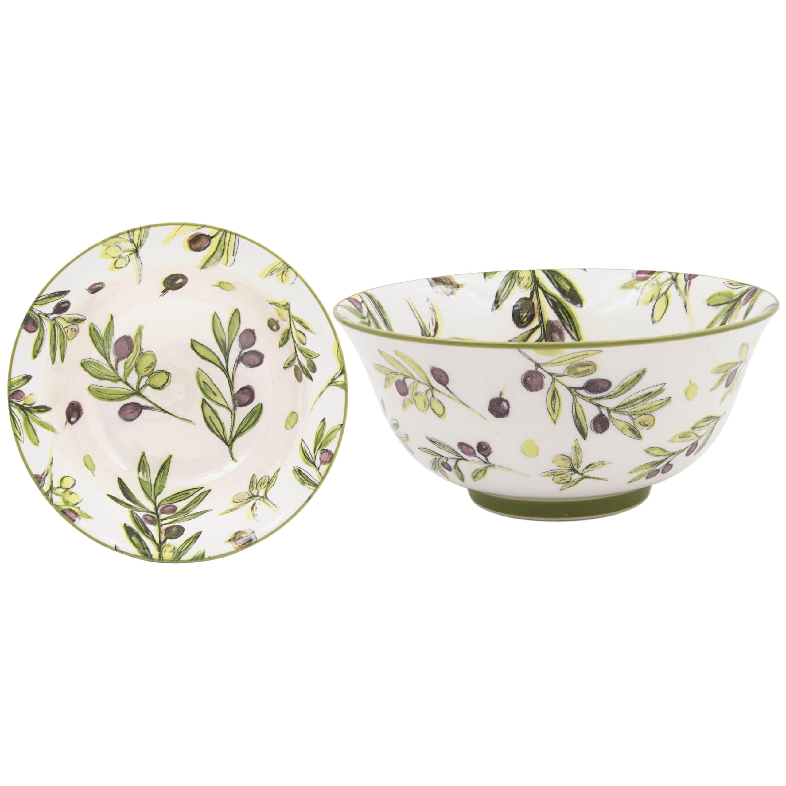 The Leonardo Collection Olive Grove By Jennifer Rose Stoneware Olive Grove Bowl 15Cm for Home and Restaurants | Microwave & Dishwasher Safe Everyday Crockery for Cereal, Pasta, Noodle, and Fruits