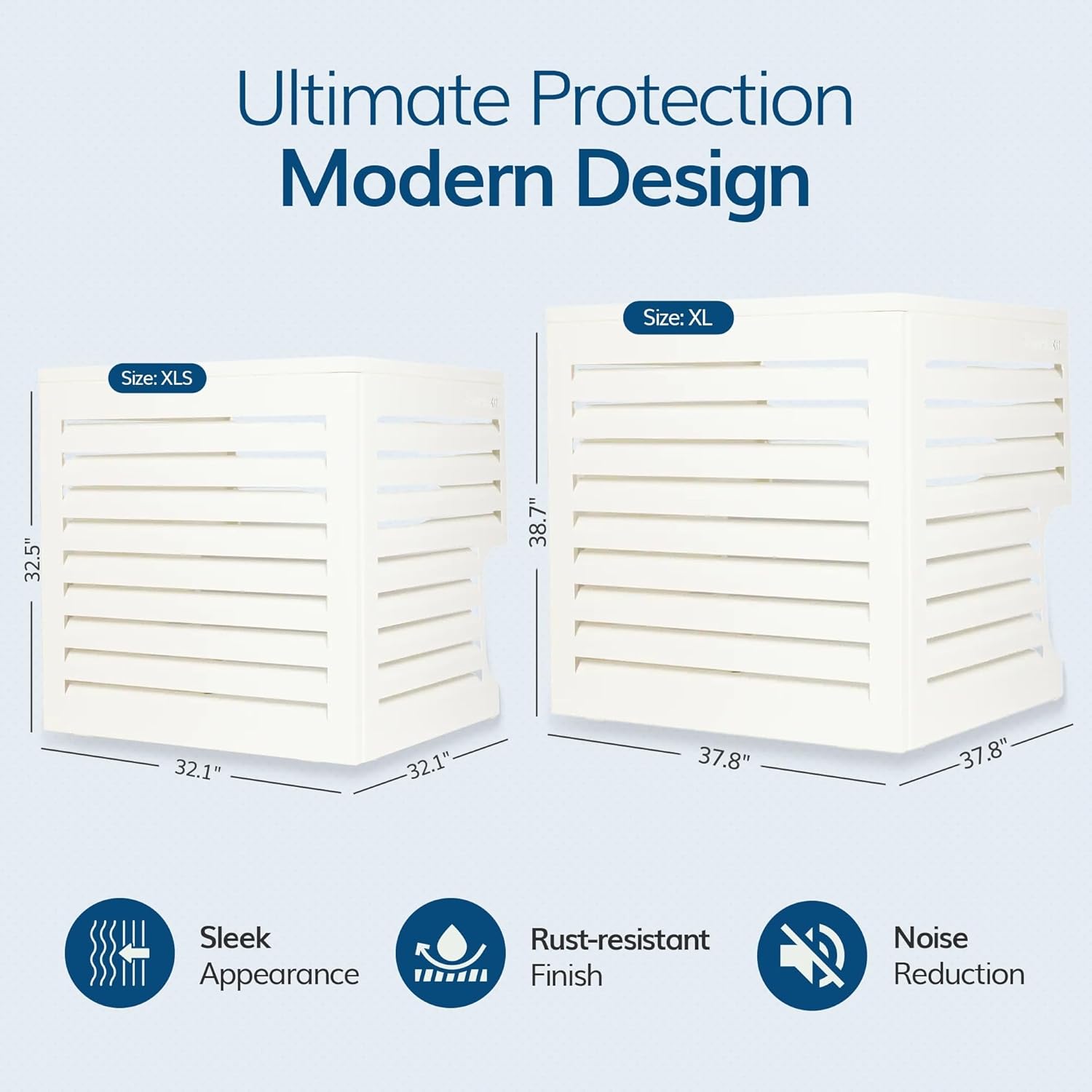 Airdeko Premium HVAC Central Air Conditioner Cover for Outside Units - AirOutdoor Systems Decorative Metal AC Condenser Cover - Rustproof, All-Season Outdoor Protection with Modern Sleek Design (XLS)