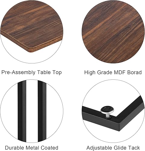 Miniatura 8 de VECELO Mesa lateral en forma de C, estilo aperitivo para sala de estar, sofá, bandeja de TV, juego de 2 (marrón)