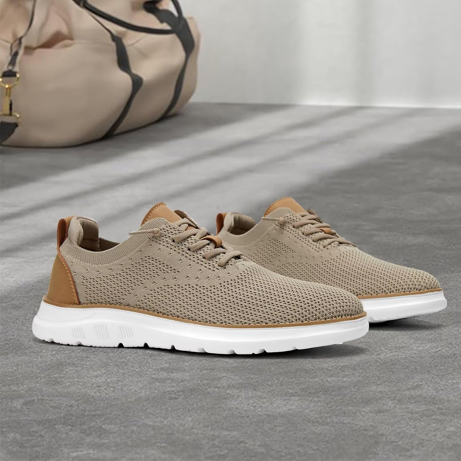 Men's Mesh Sneakers Oxfords Lace-Up Lightweight Casual Walking Shoes Driving Shoes - Image 3