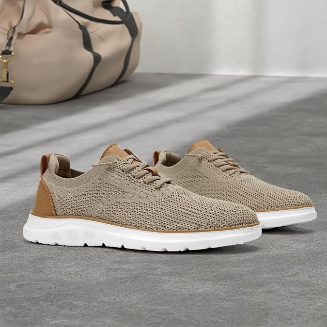 Men's Mesh Sneakers Oxfords Lace-Up Lightweight Casual Walking Shoes Driving Shoes