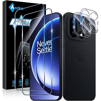 Screen Protector for Oneplus 15 5G for Tempered Glass 2 Pieces Protective Glass and 2 Pieces Camera Protection 9H Hardness 0.33 mm Ultra Clear Film Anti-Scratch Anti-Bubble Screen Protector