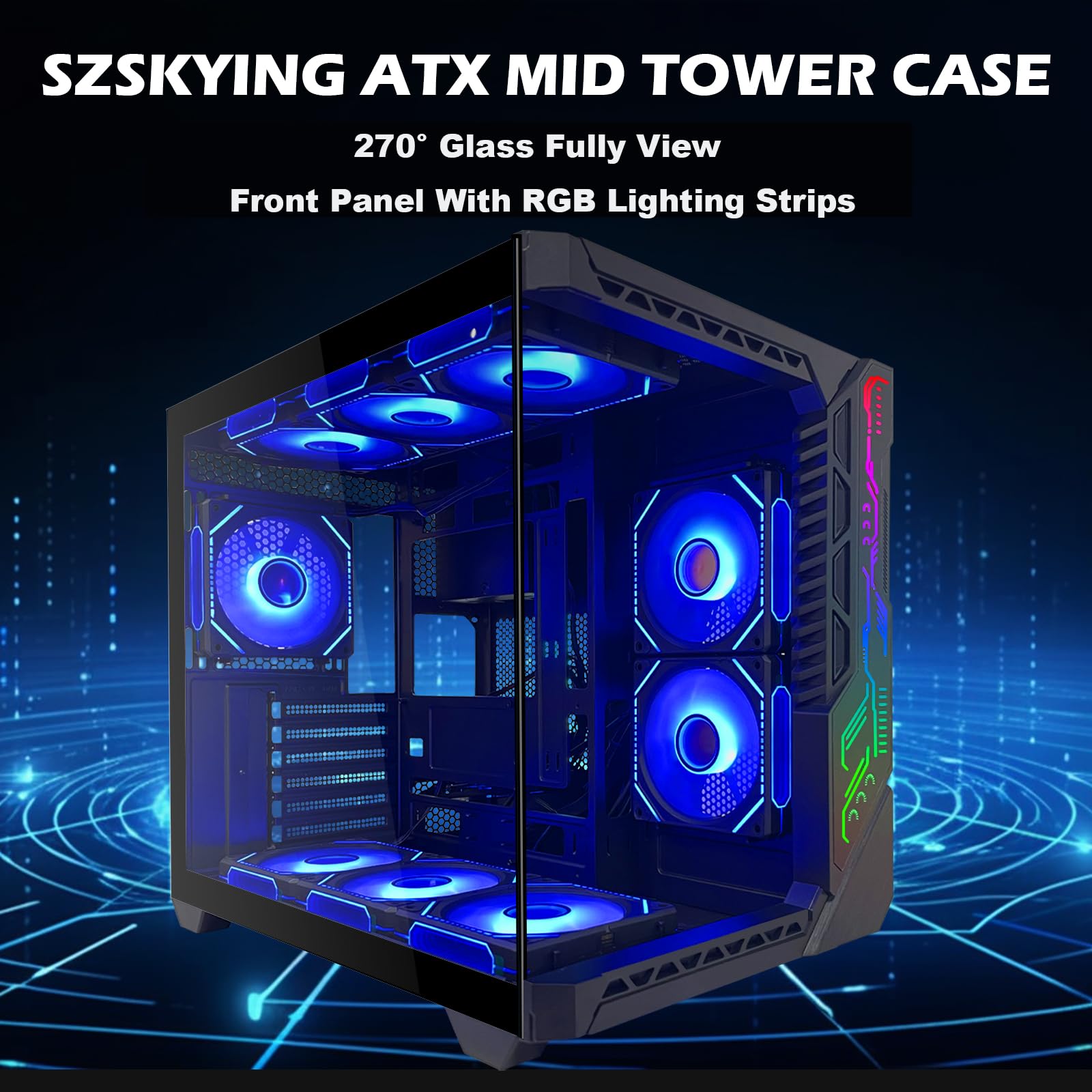 Amazon.co.jp: SZSKYING ゲーミングPCケース ATXマザーボード、タイプC