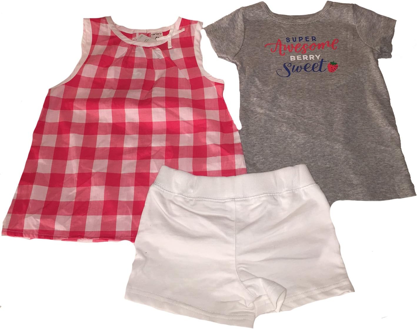 Carter's Baby Girls 3 Piece Short Set, 4 Toddler
