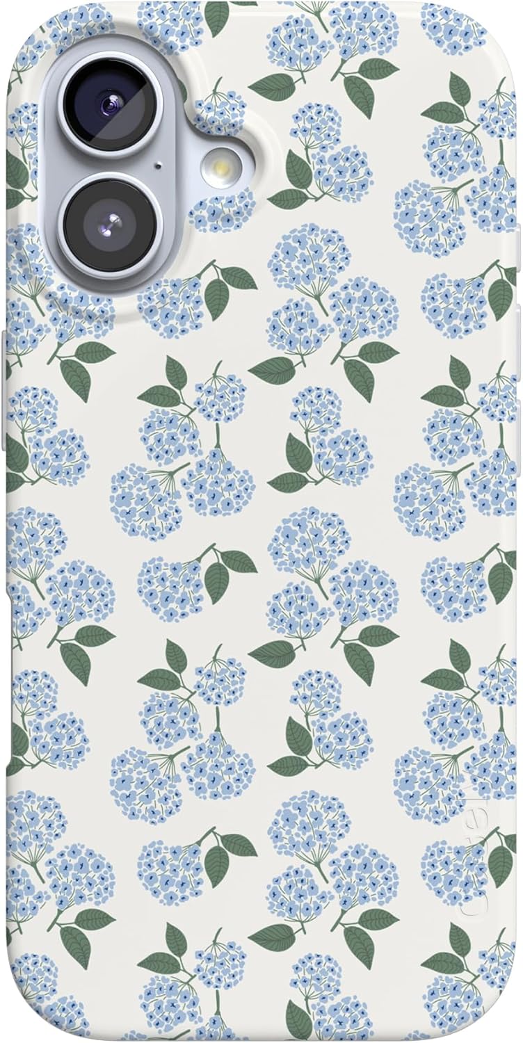 Casely iPhone 17 Case | Nantucket Cottage | Blue Hydrangea | Compatible with MagSafe | Classic Ultra Slim Design