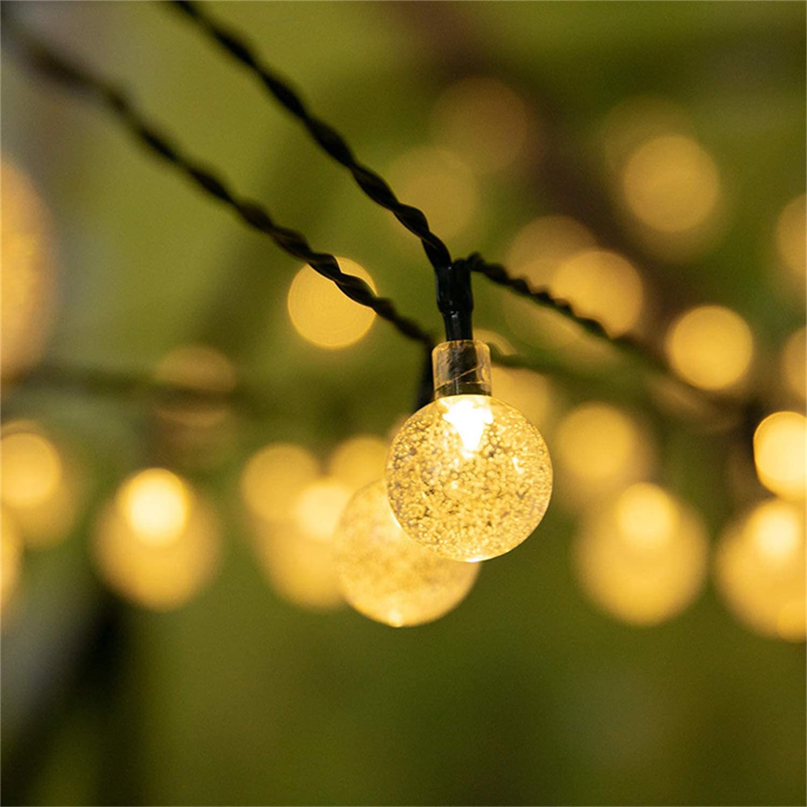 Mateju LED Lichterkette Außen Solar, Solar Lichterkette Aussen mit Fernbedienung 8 Modi Solarlichterkette Outdoor für Innen, Garten, Terrasse, Balkon, Hochzeit (Blase Kaltweiß,32M/300LED)