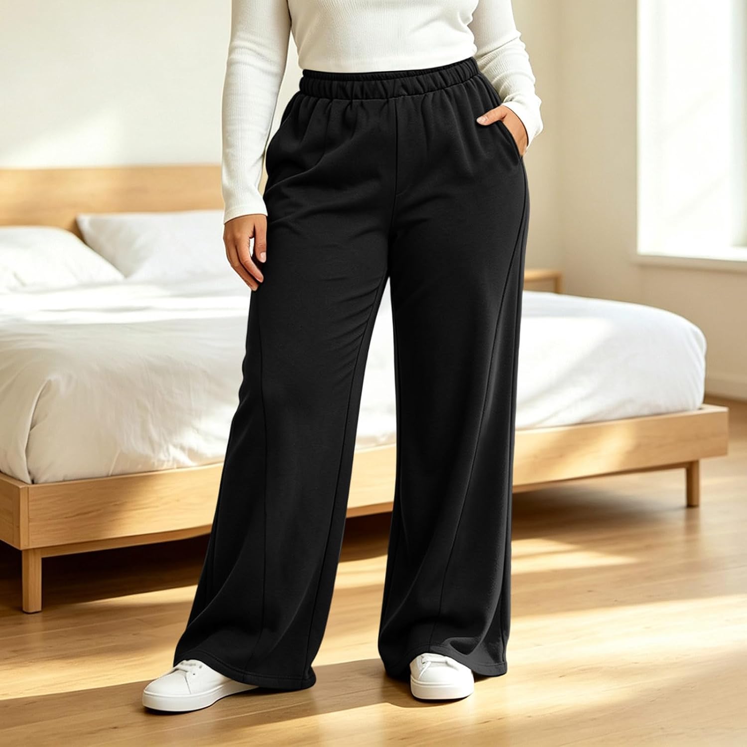 Plus Size Sweatpants for Women Wide Leg High Waisted Pants