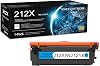1 Pack 212X Cyan Toner Cartridge with Chip | Replacement for HP 212X Work with M555x M554dn M555dn MFP M578c MFP M578z | W2121X