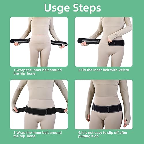 Miniatura 6 de Cinturón de espalda y cadera sacroilíaca para mujeres y hombres, cinturón estrecho de soporte lumbar de malla transpirable que alivia el dolor