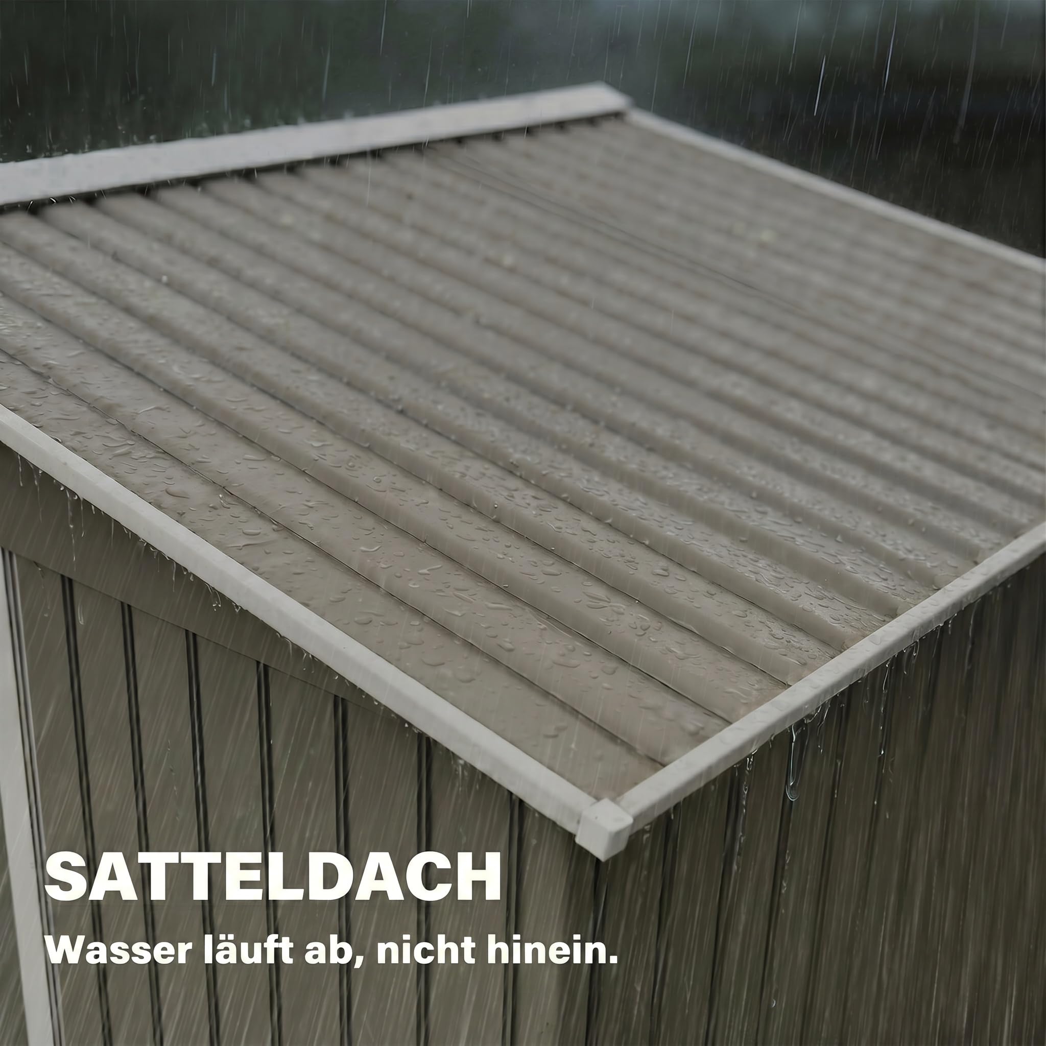 Outsunny Gerätehaus mit Fundament Metall Grau 277 x 195 x 192 cm