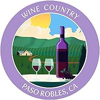 Vista 6 de Vinyard - Wine Country - Paso Robles, California 3.5 pulgadas DIY Adhesivo de vinilo adhesivo de aventura vacaciones tema novedad apliques