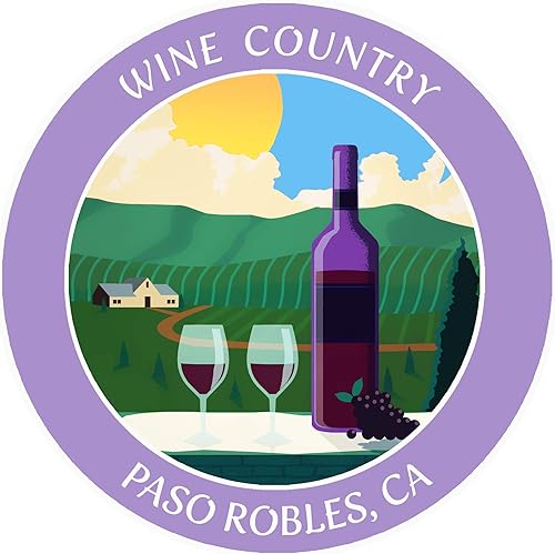 Miniatura 9 de Vinyard - Wine Country - Paso Robles, California 3.5 pulgadas DIY Adhesivo de vinilo adhesivo de aventura vacaciones tema novedad apliques