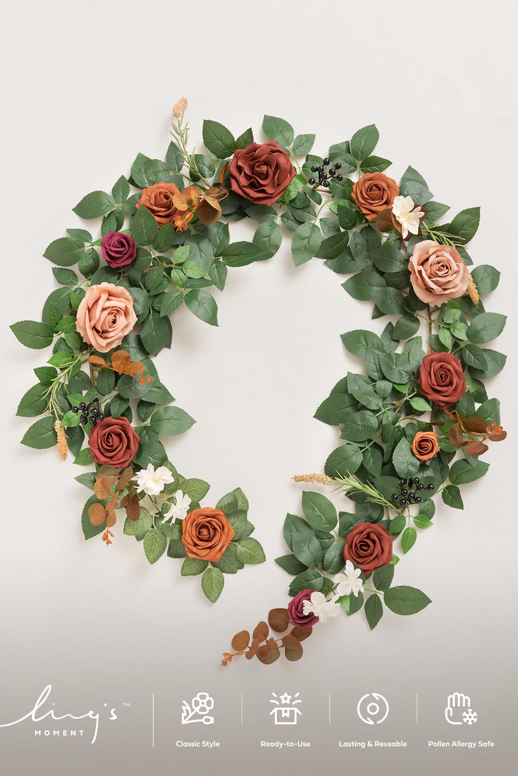 アンティーク雑貨 Romantic Rose Garland. Amazon.com: Ling's moment 5FT Terracotta Artificial Flower Garland