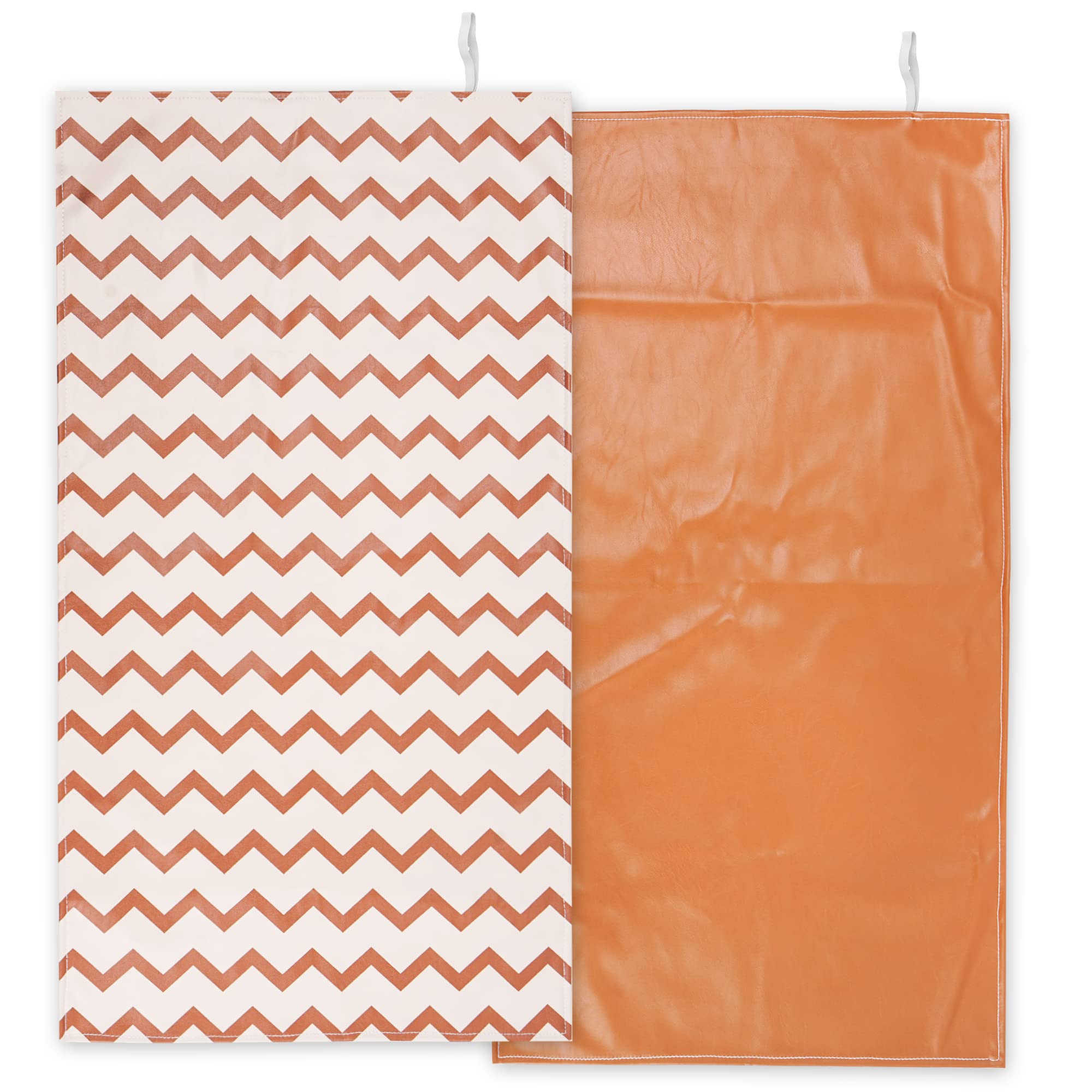 Hennaja Leather Baby Changing Mat (16 x 30 in),Multipurpose Set of Portable Waterproof Travel Changing Pad Liner for Baby and Small Toddler(2-Brown+Wavy)