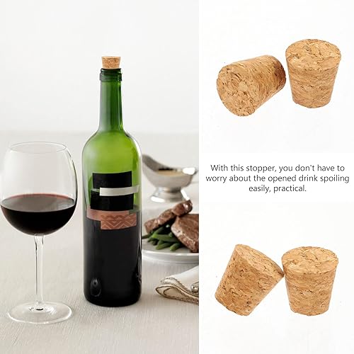 Miniatura 7 de Zerodeko Tapones de corcho, 30 tapones de corcho, corchos de madera suave natural, corcho cónico, tapón de sellado de botella de cerveza para vino,