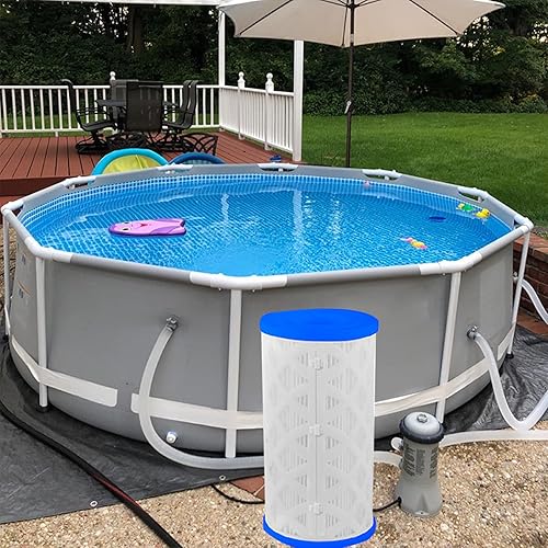 Miniatura 7 de Paquete de 6 filtros universales para piscina tipo A tipo C o III de repuesto para bomba de cartucho de filtro de piscina, filtro reutilizable tipo