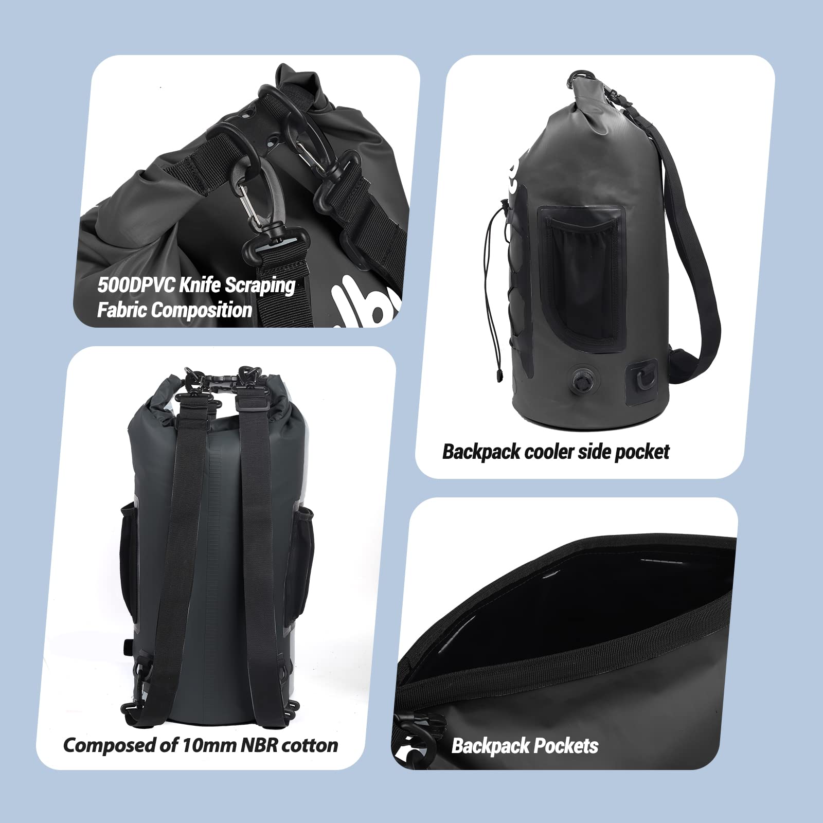 Isolierter Kühlrucksack – Auslaufsicher, Leicht, Für Camping, Picknick, Hält Getränke Kalt