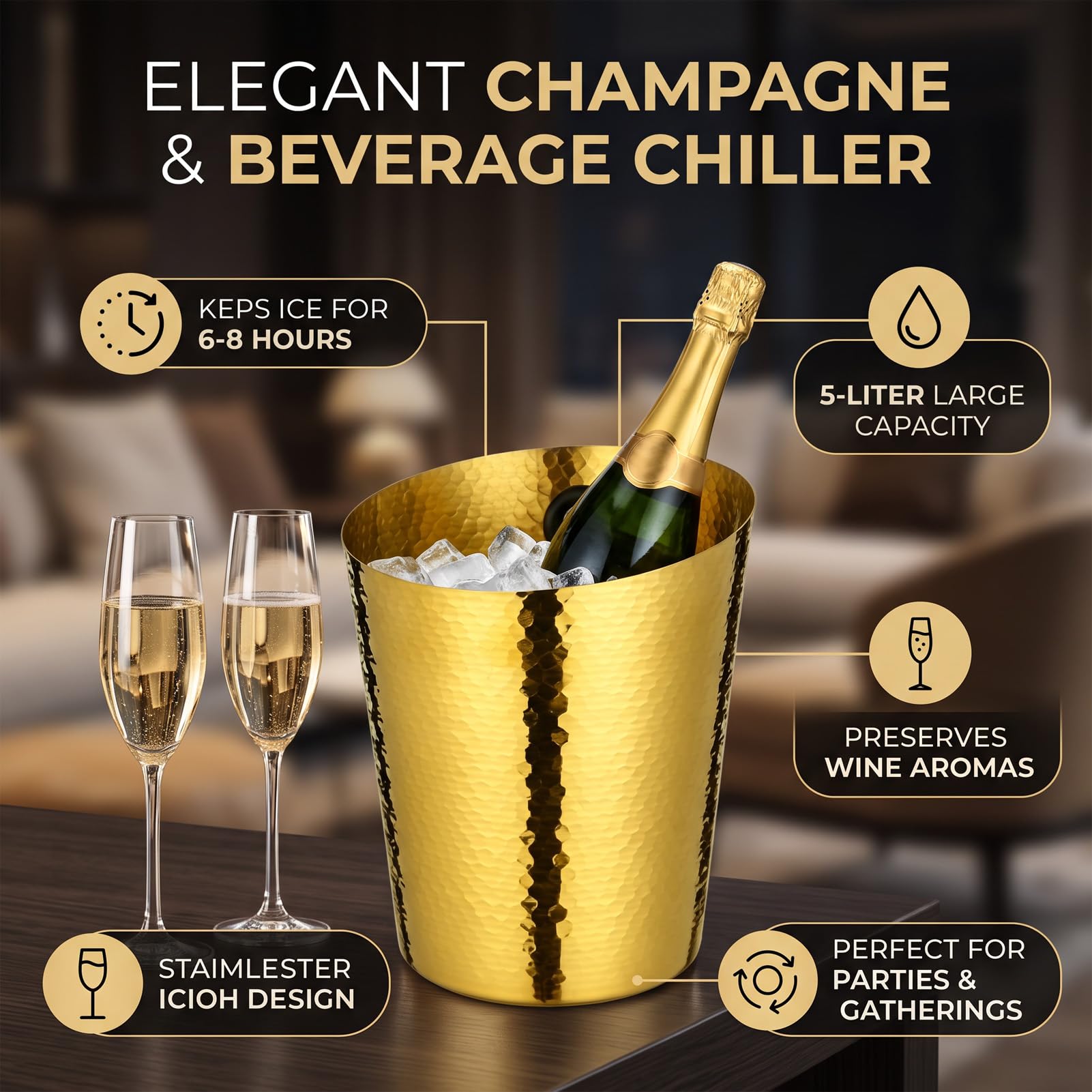 Naroote Seau à Champagne Inox 5L (GOLD)
