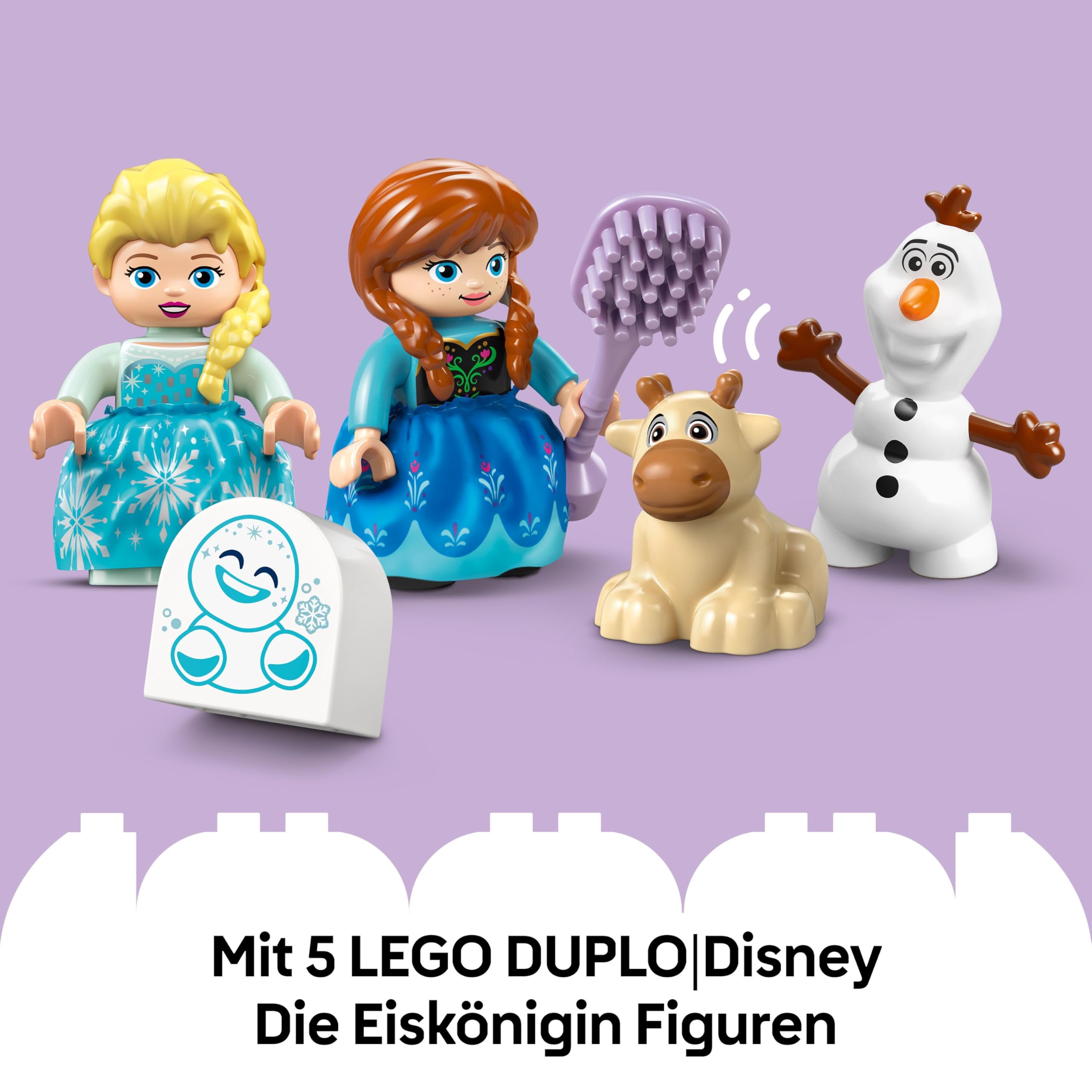 LEGO DUPLO │ Disney Annas und Elsas Party im Eispalast - Frozen Spielzeug mit ELSA Figur, Lichtstein & Zubehör - Kleinkinder Motorikspielzeug ab 2 Jahren - Minifiguren für Mädchen und Jungen - 10455