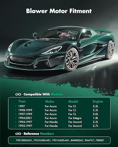 Vista 922 de SCITOO 700188 Reemplazo del motor del ventilador HVAC con jaula de ventilador para Toyota Tacoma 2005-2015, reemplazo OE - 87103-04043, 87103-04044