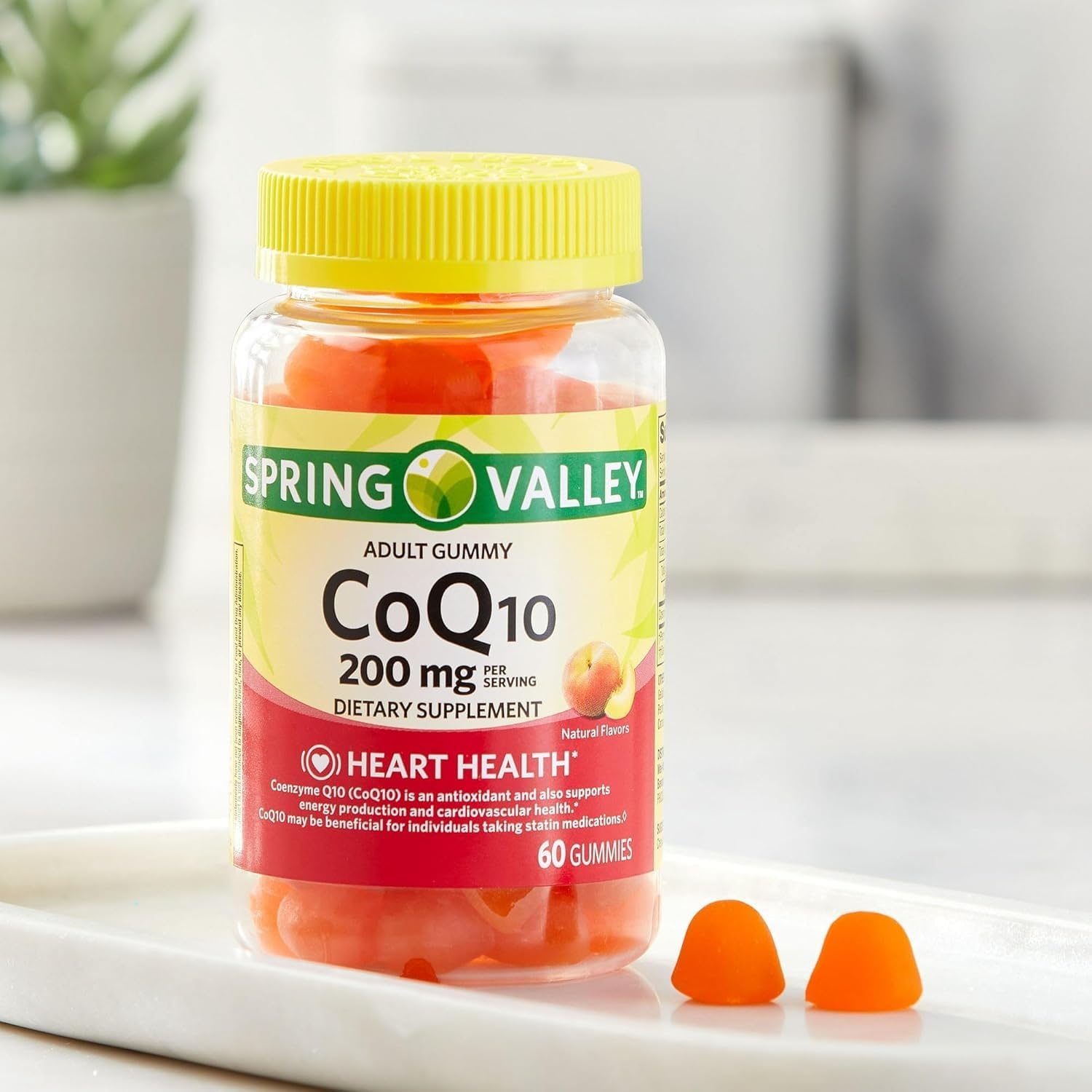 Spring Valley Coq10 200mg Gummies- Coenzyme Supplement for Adults 60 ct (Pack of 1), Set by Basket Goods