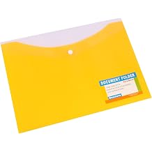 Bantex Document Wallet A4 Polypropylene Button Closure Banana [Item No. 100851838]
