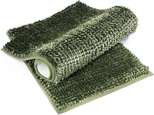 Miniatura 6 de Urvoix Juego de alfombras de baño de 2 piezas, juego de alfombras de baño antideslizantes de felpa gruesa de lujo, súper absorbente y ultra suave,