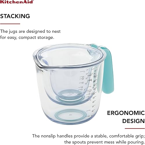 Miniatura 4 de KitchenAid Juego de 3 jarras medidoras universales, Aqua Sky 1