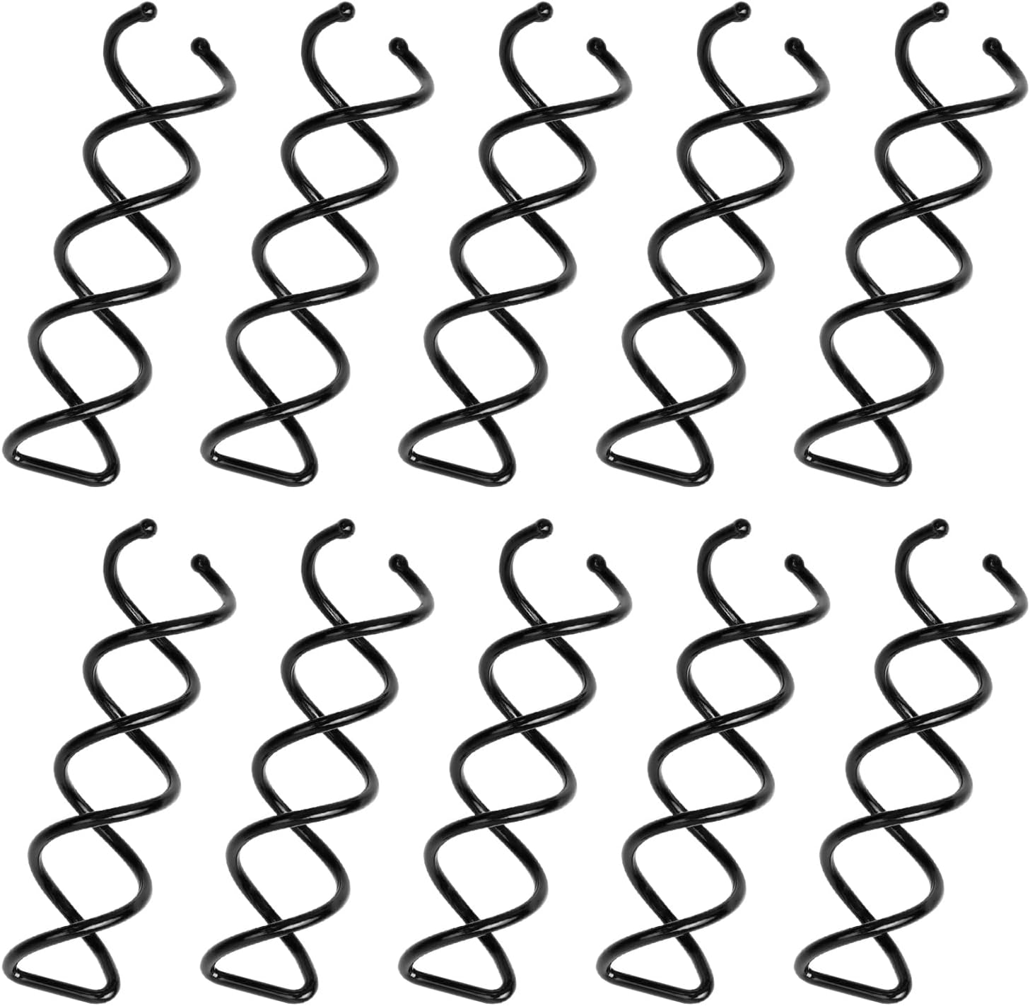 Spiral Hair Pins,10 Pack Twist Hair Pins Corkscrew Hair Pins Spin Pins Non-Scratch Round Clip for Women Hair Style DIY, Black