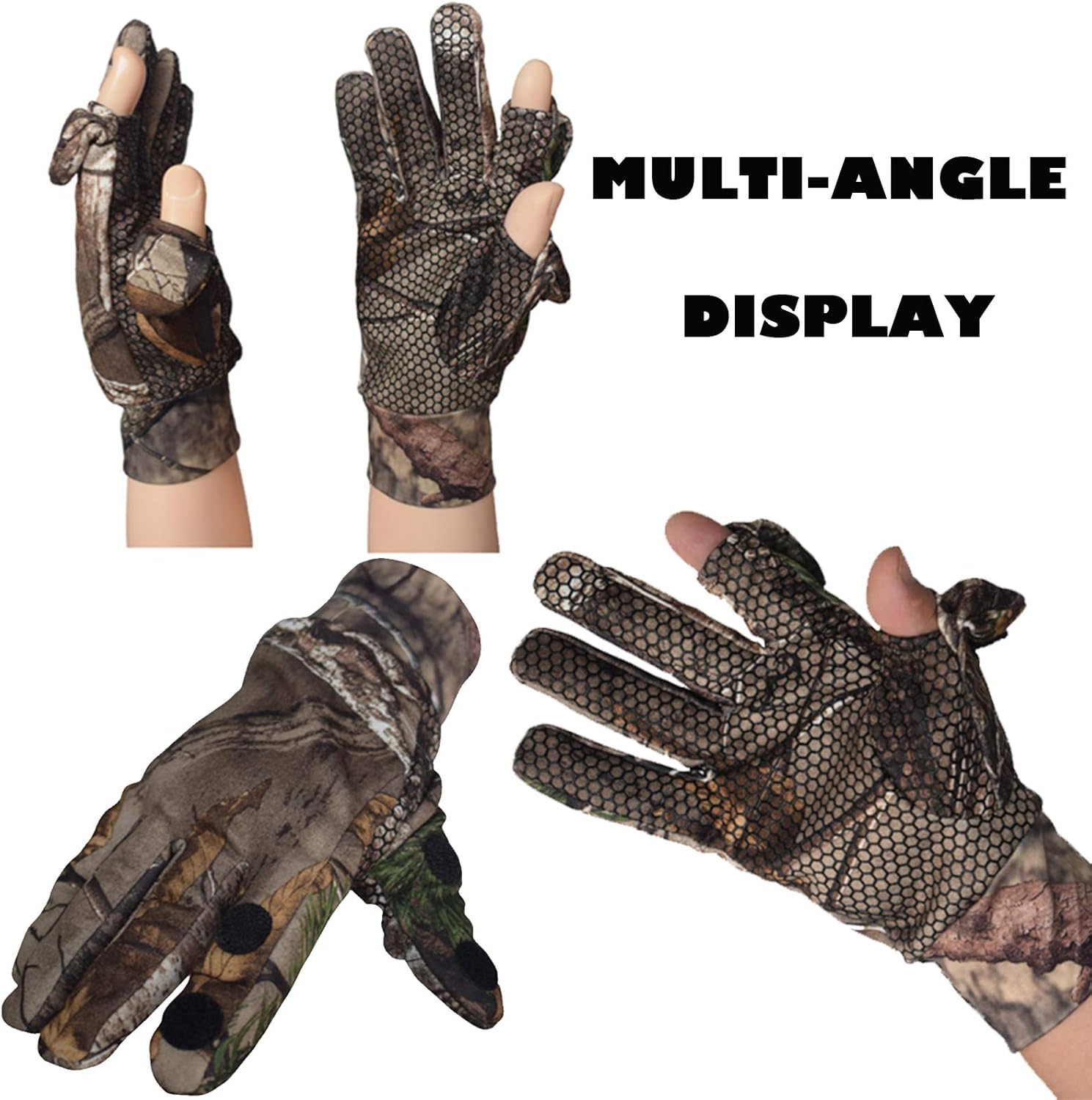 Camo Hunting Gloves Lightweight Pro Anti-Slip Shooting Gloves Waterproof Warm Glove with Trigger Finger Outdoor Hunting Camouflage Gear Archery Accessories (Camo-L) : Sports & Outdoors