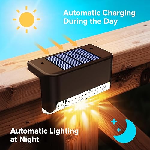 Miniatura 2 de JJX Paquete de 20 luces solares para exteriores, luces solares para valla de terraza, decoración de patio, luz de valla alimentada por energía solar