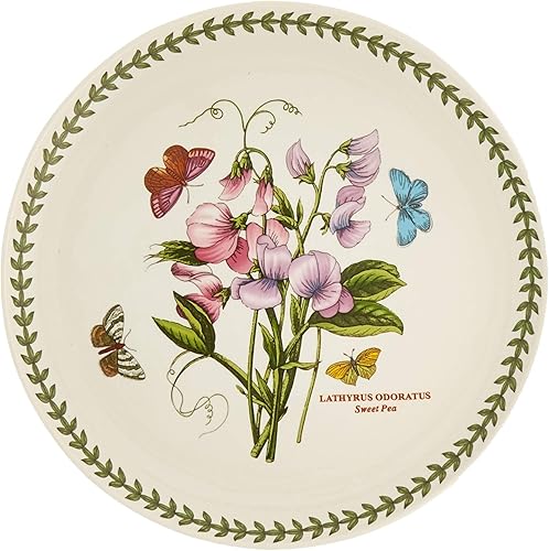 Miniatura 2 de Portmeirion Botanic Garden - Plato para pastel con patas de 10 pulgadas, diseño de guisante dulce, incluye servidor de acero inoxidable, porcelana